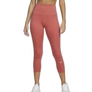 NIKE Adobe One Cropped High-Rise Dri-Fit Workout Running Active Leggings Size L‎